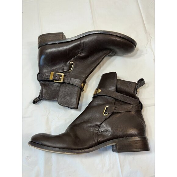 Michael Kors Arley Ankle Boots  Size 6 M Leather Buckle Strap - Picture 7 of 14